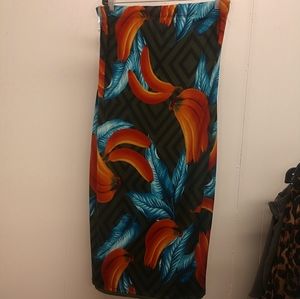 Tropical Print Tube Dress